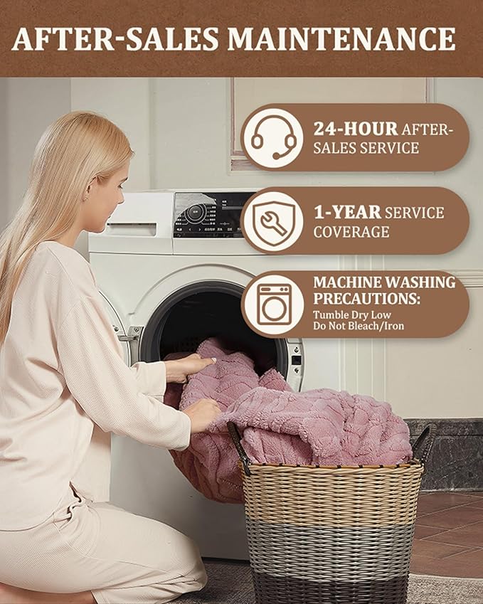 CAROMIO Electric Blanket King Size Dual Control - Thick Tufted Sherpa Heated Blanket King with 10 Heating Levels and 10 Time Settings, ETL Certified Fast Heating Blanket King Size 90"×100", Dusty Pink