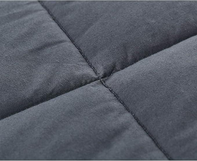 RelaxBlanket Cotton Weighted Blanket King Size 100% Cotton with Premium Glass Beads for All-Season 80''x90'' 25lbs,Dark Grey