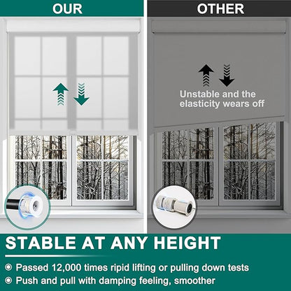 BERISSA Light Filtering Roller Shades for Windows,Cordless Roller Window Shades with Cassette Valance,Linen Roller Blinds,Thermal Insulation Window Shades for Home Door Office. White.71 W x 72" H