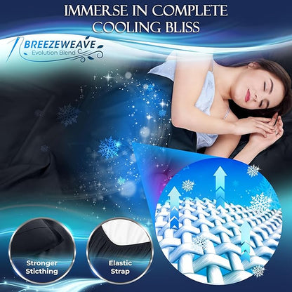 DECOLURE Cooling Bed Sheets Twin Set 3pcs - Luxurious & Ultra-Soft Twin Size Cooling Sheets for Hot Sleepers - Comfortable Bamboo Viscose Microfiber Sheets Twin Size w/Deep Pockets (Midnight Black)
