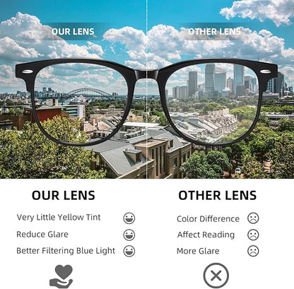 Okany 3 Pack Blue Light Blocking Glasses for Women Men, Round Computer Glasses Anti Eye Strain/UV/Glare Gaming Glasses