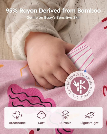 Yoofoss Rayon Made from Bamboo Baby Sleep Sack 12-18 Months 1.0 Tog Baby Wearable Blanket, Super Soft Infant Toddler Sleeping Sack 2-Way Zipper