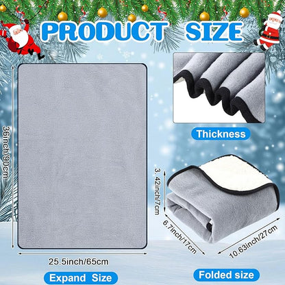 Tuanse 2 Pcs USB Heated Blanket 25"x35" Small Portable 5v 3 Setting Electric Blanket with Timer and Temperature Controller Winter Wearable Recharge Throw for Travel Home(Gray)