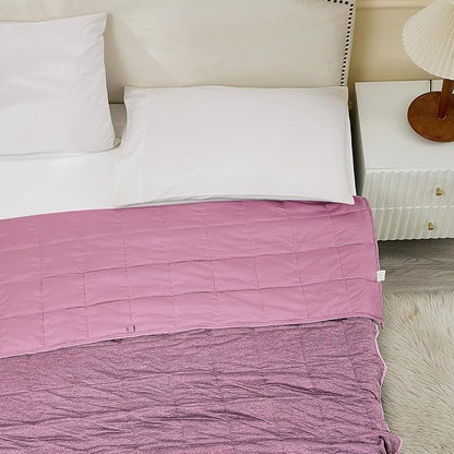 Kids Weighted Blanket 10 Pounds, Cooling Blanket for Hot Sleepers, Soft Bed Blanket Universal to All Seasons, 48''x72'' 10 LBS, Pink