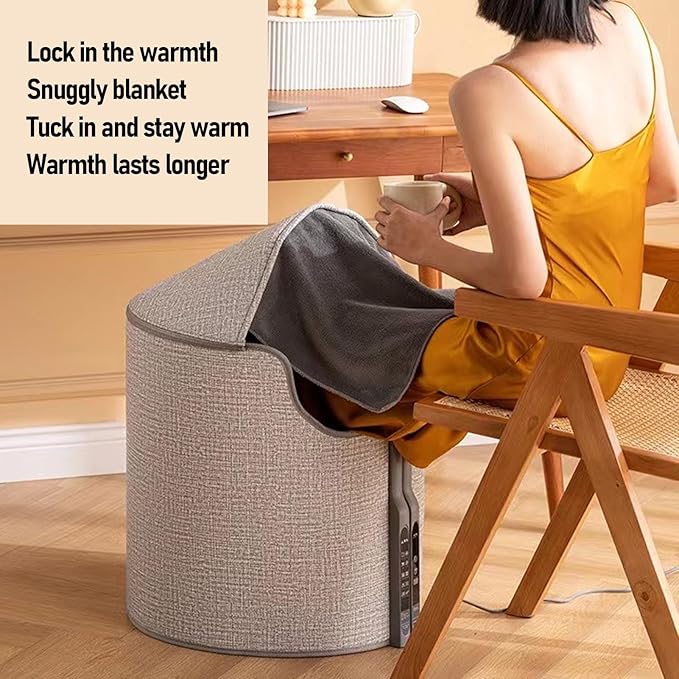 Zunate Foldable Leg Warmer With Soft Blanket, Small Personal Space Heater with Smart Timing and Temperature Control, Electric Space Heater with Two Heating Modes for Office Home (US Plug 110V)
