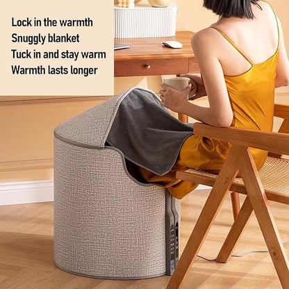 Zunate Foldable Leg Warmer With Soft Blanket, Small Personal Space Heater with Smart Timing and Temperature Control, Electric Space Heater with Two Heating Modes for Office Home (US Plug 110V)