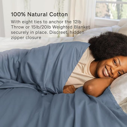 Baloo 100% Cotton Duvet Cover for Weighted Blanket (Dusk - 60"x80" - Full/Queen Size) | Cool, Soft & Durable