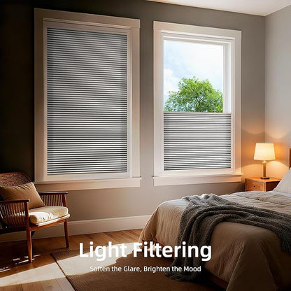 ZSTARR Motorized Skylight Shades Blackout Cellular Honeycomb Electric Blinds with Solar Panel Cordless Rechargeable with Remote for Roof and Slanted Windows Custom Size (Stone Grey)