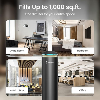 MajesticMist WiFi Waterless Essential Oil Diffuser, Aluminum Cold-Air Aroma Diffuser for Large Rooms up to 1000 sq ft, App & Remote Control, 4oz, USB-C Plug-in, Quiet, LED Display