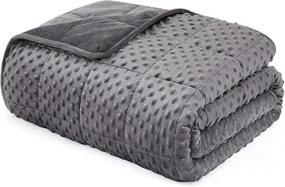 L'AGRATY Weighted Blanket - 36"x48" 5lbs Minky Dots Heavy Blanket with Glass Beads Soft Breathable for All-Season Summer Fall Winter Thick Comfort for Sleeping