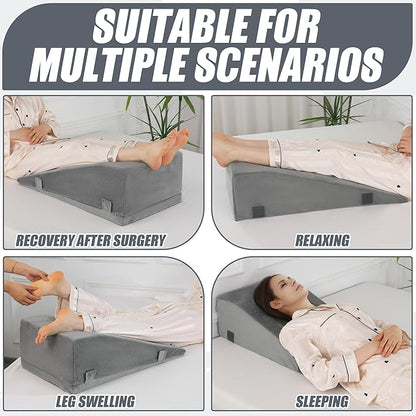 ROYALAY Leg Elevation Pillows for After Surgery, Adjustable Height Knee Surgery Recovery Equipment, Knee Replacement Recovery Aids for Hip Ankle Pain Relief Patent Pending, Double Leg