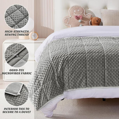 anfie Weighted Blanket Kids(36"x48" 3lbs) Weighted Blanket Cooling Blanket for Sleeping,Throw Size Breathable Blanket with Premium Glass Bead(Grey)