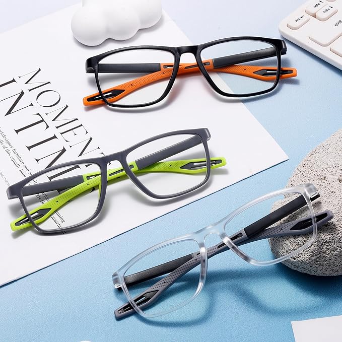 Reading Glasses for Men Sporty Design TR90 Blue Light Blocking Reader Comfortable and Flexible Lightweight +2.25