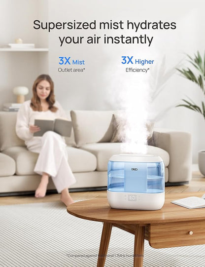 Dreo Smart Humidifiers for Bedroom-Filter Included,Top Fill 4L Humidifier Large Room with 28 dB, 36H Runtime, Touch/APP/Voice Control, Nightlight, Cool Mist Humidifiers for Baby, Plants, Indoor, Blue