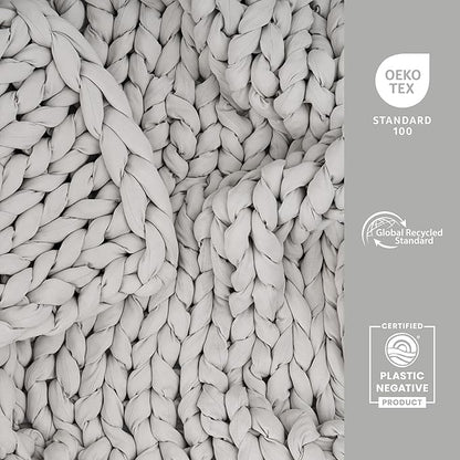 Bearaby Heavy Weight Weighted Ocean Polyfill Hugger Blanket (Moonstone Grey, 25 lbs.)