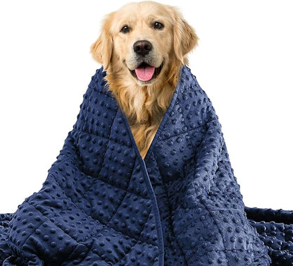 yescool Weighted Blanket for Dogs, 3 lb Thunder Blankets Shirt for Dogs, 36 x 48 inch Medium Puppy Blanket for 20-45lb, Weighted Pet Blankets for Thunderstorms, Fireworks and Construction Noise, Navy