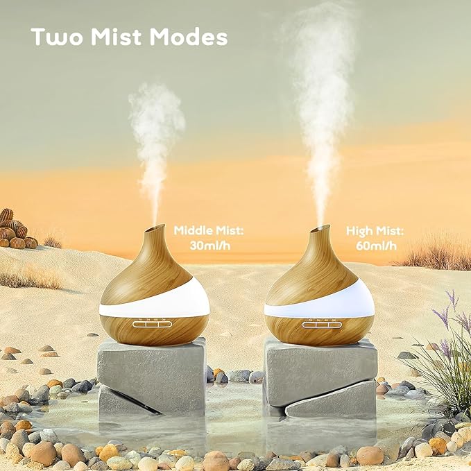 500ML Essential Oil Diffuser: Aroma Diffuser with Remote Control for Hotel Spa Yoga Room - Humidifiers for Bedroom with 14 Colors LED Night Light for Kids/Women Home Relaxation