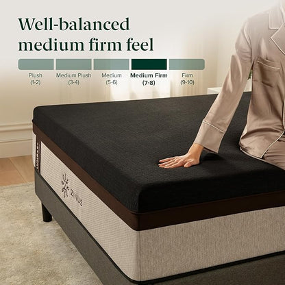 Zinus Lumbar+ Premium 14 Inch Memory Foam Mattress, Lumbar Support, Targeted Pressure Relief, Cooling Gel and Green Tea, Cool-to-The-Touch Cover, Medium Firm Feel, CertiPUR US Certified, King