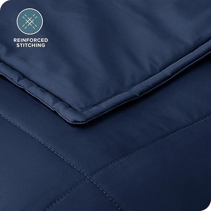 Bare Home Weighted Blanket King Size 30lb (80" x 87") for Adults - All-Natural 100% Cotton - Premium Heavy Blanket Nontoxic Glass Beads (Dark Blue, 80"x87")