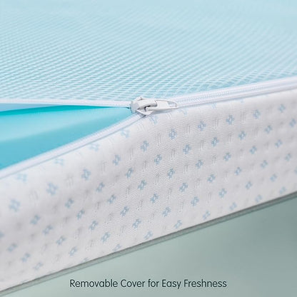 SyMax Memory Foam Mattress Topper, Gel Infused Foam Topper, Breathable Bed Topper with Cover, Pressure Relieving, CertiPUR-US Certified, 3 Inch(White Cover), Full Size