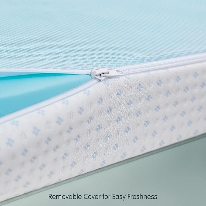 SyMax Memory Foam Mattress Topper, Gel Infused Foam Topper, Breathable Bed Topper with Cover, Pressure Relieving, CertiPUR-US Certified, 3 Inch(White Cover), King Size