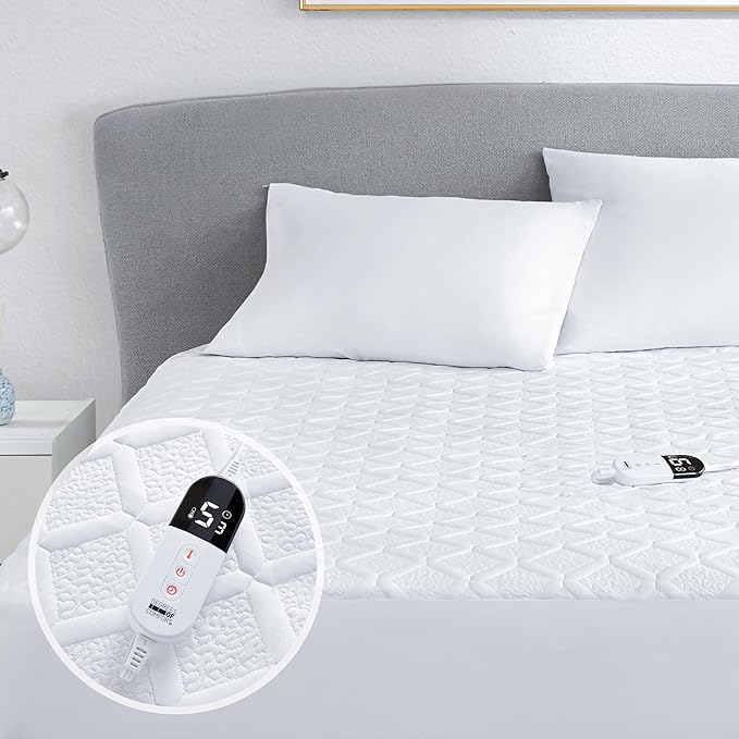 Twin Size Heated Mattress Pad - Degrees of Comfort Electric Bed Warmer with Single Controller, 6 Heating Levels, 10-Hour Auto Shut-Off, Breathable Air-Layer, 39"x75"