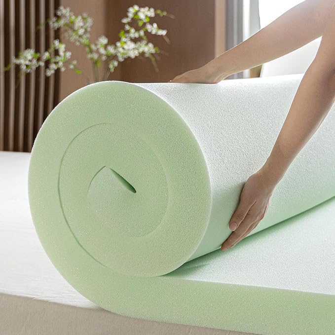 ZINUS 3 Inch Green Tea Memory Foam Mattress Topper, Pressure-Relieving Layer, Ideal for Back Pain Relief, Compact WONDERBOX Packaging, CertiPUR-US Certified, Short Queen
