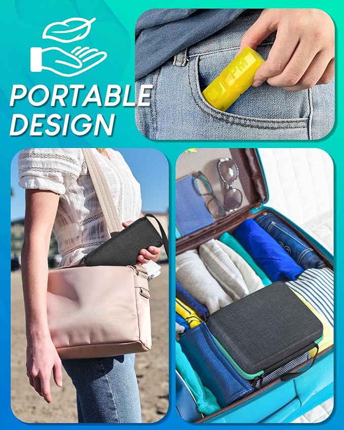 Monthly Pill Organizer 3 Times a Day, with Portable Hard Shell, Pill Cutter, 31-Day Box, Plastic Opening Pick, Monthly & Weekly Stickers, Convenient Medication Management (Black, 2 Times a Day)