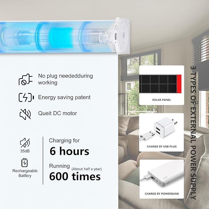 Bringnox Motorized Blinds with Remote,100% Blackout Smart Roller Blinds Compatible with Apple Homekit Google Home and Alexa Via HUB,and Customized (Vinyl White-12)