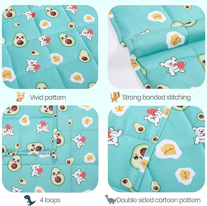 HOSUKKO Weighted Blanket - 5 lbs Green Avocado Heavy Blanket - Breathable Blanket(36 * 48 inches, 5 lbs)