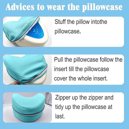 xcivi Pillowcase for Contour Memory Foam Side Sleeper Support Pillow, Pillowcase for Knee Pillow, Pillow Cases for Side Sleeper Pillow, Pillow Cover (Blue)