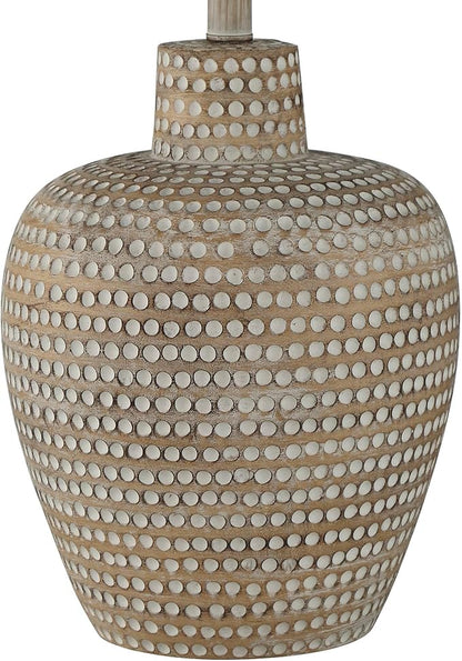 Regency Hill Glenn 27" Tall Urn Traditional Southwestern Table Lamps Set of 2 WiFi Smart Socket Dappled Beige Living Room Bedroom Bedside Nightstand House Office Home Reading Oatmeal Shade
