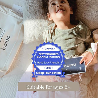 Baloo Weighted Blanket for Kids and Adults (Petal Pink - 9lbs 40"x60" - Mini Size) | Cooling & 100% Cotton Material | Machine Washable & Dryer Safe | with Glass Microbead Fill