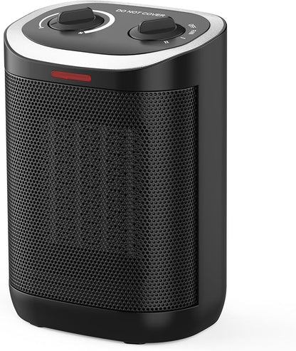 Small Space Heater, Portable 1500W Ceramic Space Heater for Indoor Use, Overheated & Tip-Over Safety Protection, Personal Electric Space Heater with Thermostat for Desk, Office, Home, and Room Use