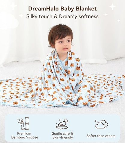Premium Baby Blankets, Soft Viscose from Bamboo Blanket for Boys and Girls, Nursery Crib Bedding Quilt for Newborn and Toddler, Cooling for Hot Sleepers 50'' x 50'' Bear