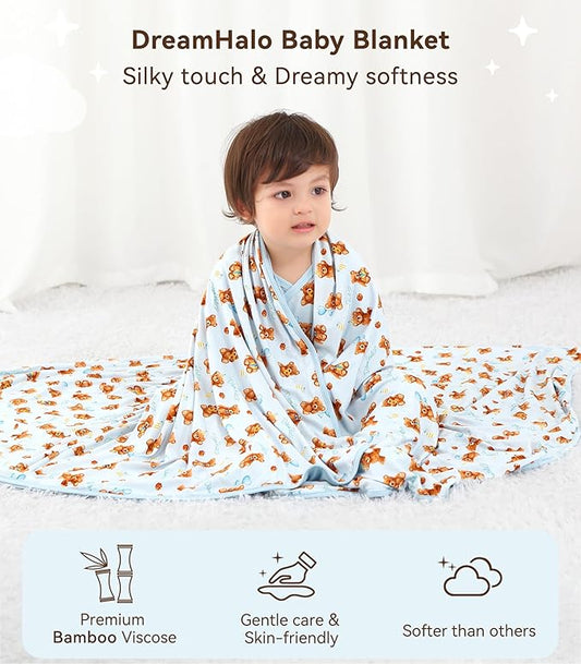 Premium Baby Blankets, Soft Viscose from Bamboo Blanket for Boys and Girls, Nursery Crib Bedding Quilt for Newborn and Toddler, Cooling for Hot Sleepers 50'' x 50'' Bear