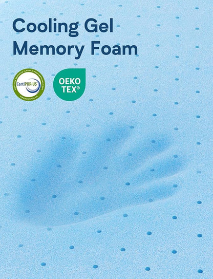 Extra Firm Mattress Topper Queen Size, 3 Inch Firm High Density Memory Foam Bed Topper for Back Pain Relief, Gel Bamboo Charcoal Infused Cooling Mattress, CertiPUR-US Certified, Washable Cover