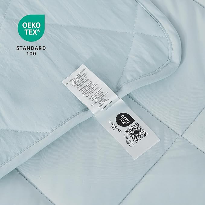 Cozy Bliss Cooling Blanket for Hot Sleepers Queen Size, Q-Max 0.45 Cooling Comfort, Cold Blankets for Night Sweats Sleeping, Ultra-Cool Lightweight Breathable Summer Blanket for Bed, Cool Blue