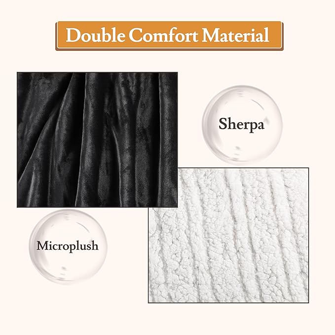 Electric Heated Blanket 50"x60" Throw Size Flannel & Sherpa - 4 Heat Settings & 3H Auto Shut Off, Fast Heating, Machine Washable for Bed, Couch, Office - Dark Gray