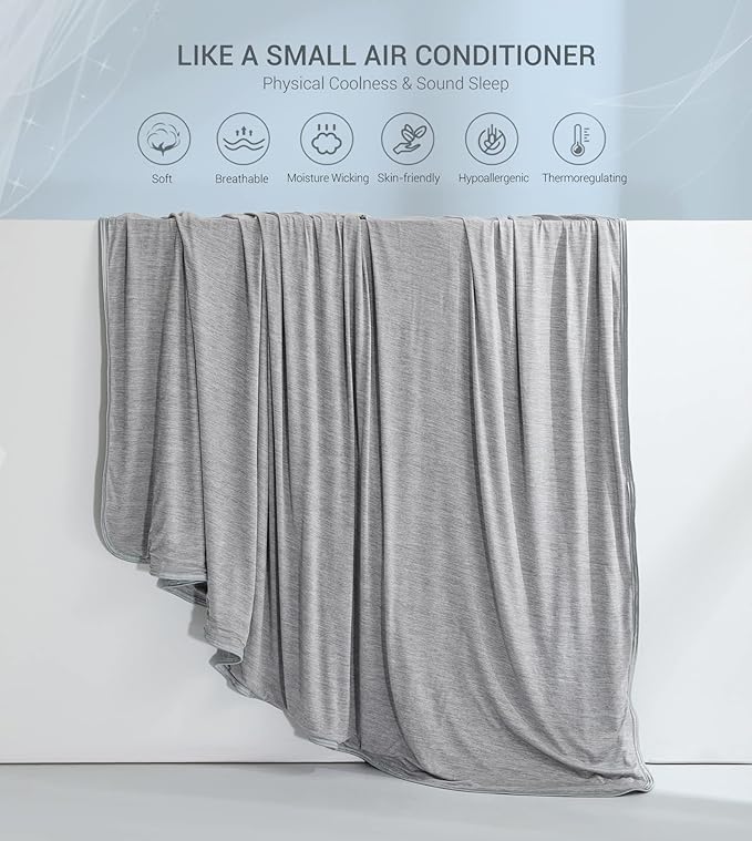 Marchpower Cooling Blanket for Kids Hot Sleepers, Arc-Chill Cooling Throw Blanket with Double-Sided Design, Japanese Cooling Fiber Absorbs Body Heat, Lightweight Soft Blanket for Sleeping Baby Travel
