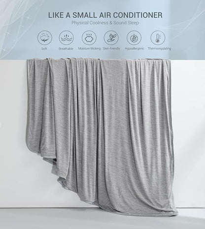 Marchpower Arc-Chill Cooling Blanket for Hot Sleepers - Twin Size, Japanese Cooling Fiber Absorbs Body Heat, Lightweight Soft Cold Blanket for Summer Sleeping