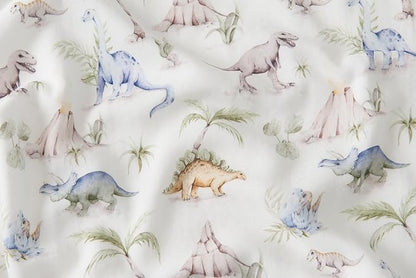 Little Jump Dinosaur Muslin Blanket Baby Quilt - Silky Soft and Breathable Crib Blanket for Daycare - Large 47" x 47" - 2 Layers Toddler Summer Blankets for Boys (Dinosaur-2)