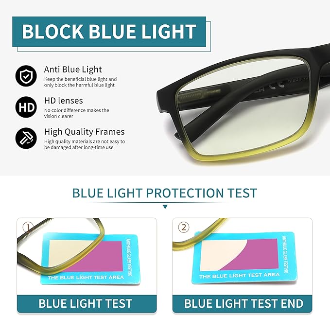 DONGDI Blue Light Blocking Reading Glasses 4 Pack Computer Readers for Women Men,Anti Glare UV Ray Filter Eyeglasses… (C10-12, 4.00)