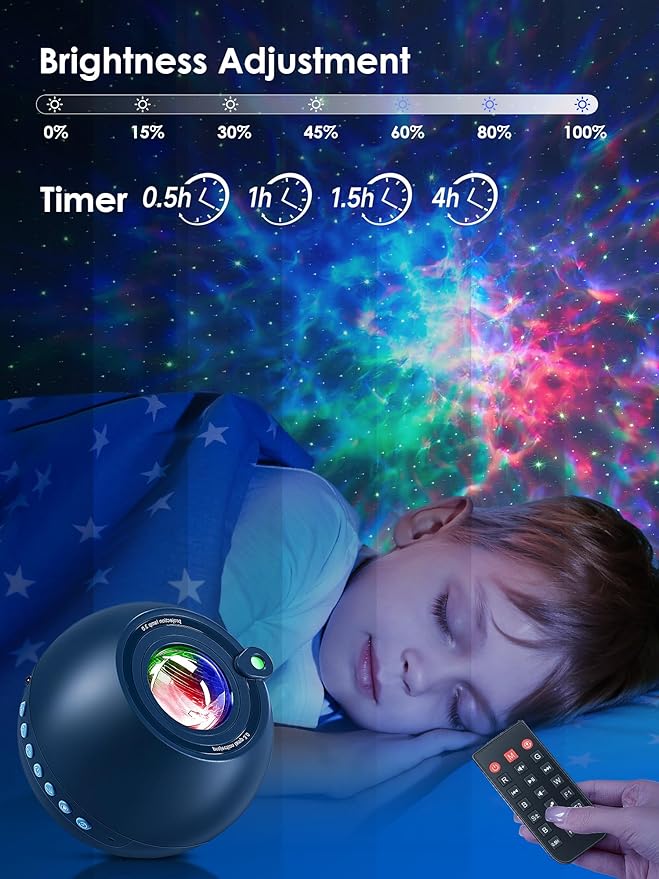 【Gift Package & Birthday Gift】 15 Colors/ 360 Lighting Modes /15 White Noise/Bluetooth Speaker Galaxy Projector Nebula Projector, Galaxy Lights for Bedroom, Gifts Room Decor for Teen Girls Boys