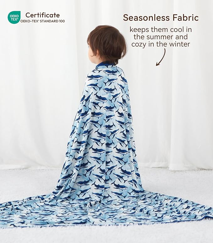 Premium Baby Blankets, Soft Viscose from Bamboo Blanket for Boys and Girls, Nursery Crib Bedding Quilt for Newborn and Toddler, Cooling for Hot Sleepers 50'' x 50'' Shark