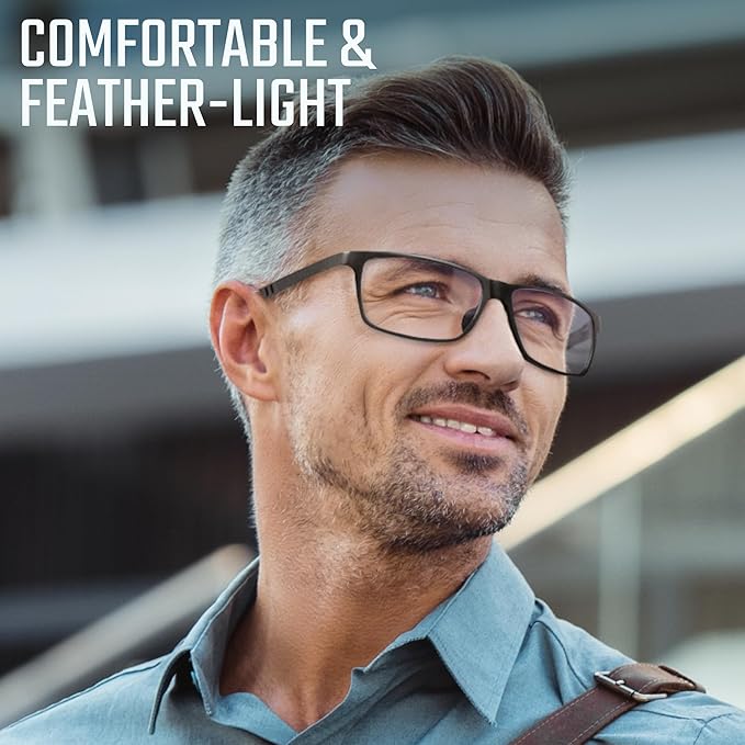 Carbon Blue Light Blocking Glasses Men for Computer, Gaming, Metal Frame Green Light Protection Night Driving Glasses for Man