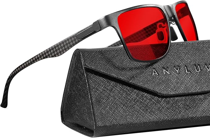ANYLUV Blue Light Blocking Glasses Men Computer Gaming Glasses Lightweight Al-Mg Metal Anti Eyestrain Eye Protection