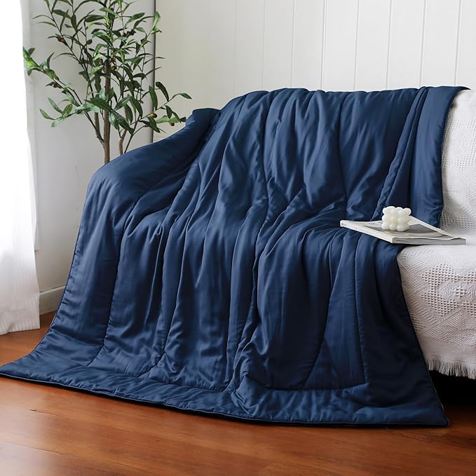 Bamboo Viscose All Season Comforter/Blanket - Ultra Soft & Breathable Comfort - Perfect Medium Weight for Snuggling Without Overheating - Enjoy Cozy Sleep All Night