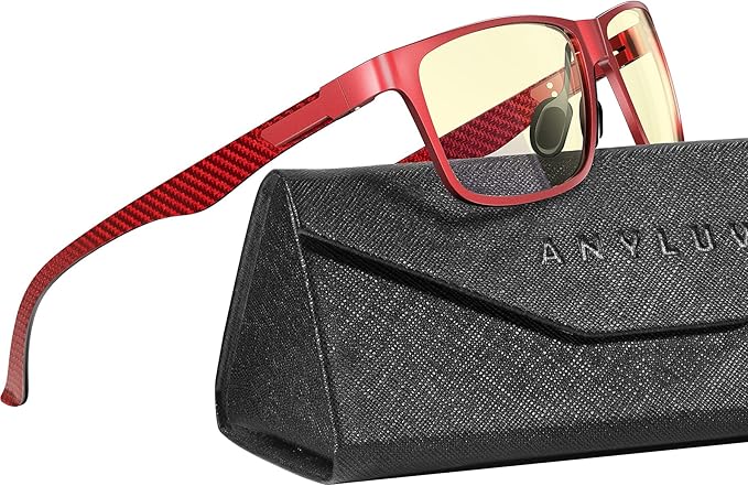 ANYLUV Blue Light Blocking Glasses Men Computer Gaming Glasses Lightweight Al-Mg Metal Anti Eyestrain Eye Protection