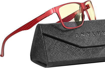ANYLUV Blue Light Blocking Glasses Men Computer Gaming Glasses Lightweight Al-Mg Metal Anti Eyestrain Eye Protection